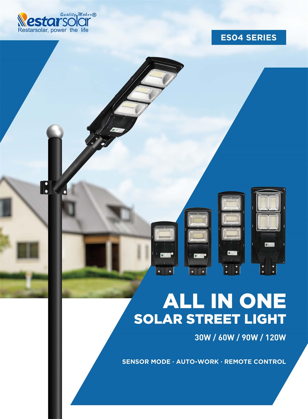 ALL IN ONE SOLAR STREET LIGHT 30W / 60W /90W /120W