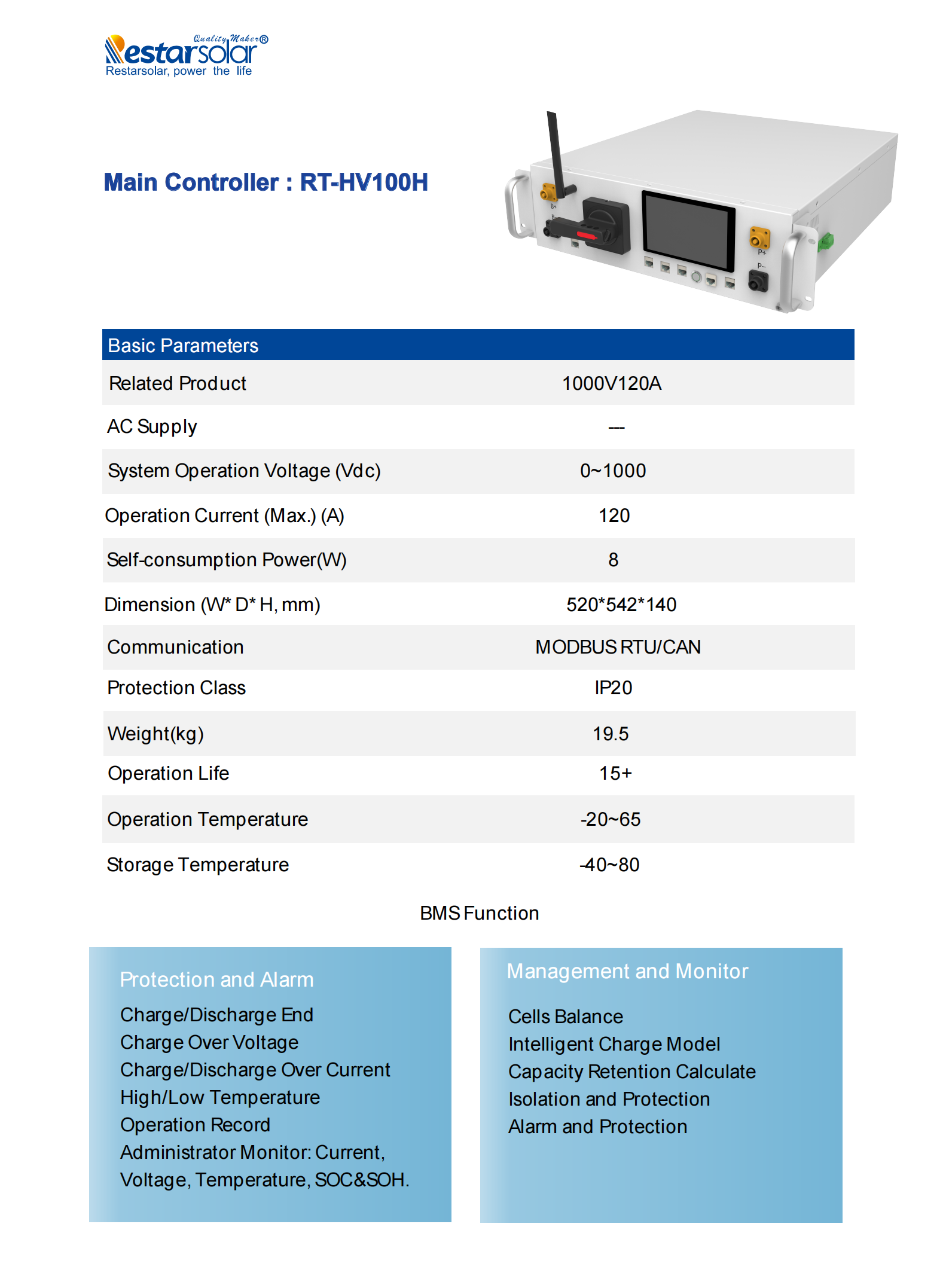 HIGH VOLTAGE LITHIUM-ION PHOSPHATE BATTERY STORAGE SYSTEM
