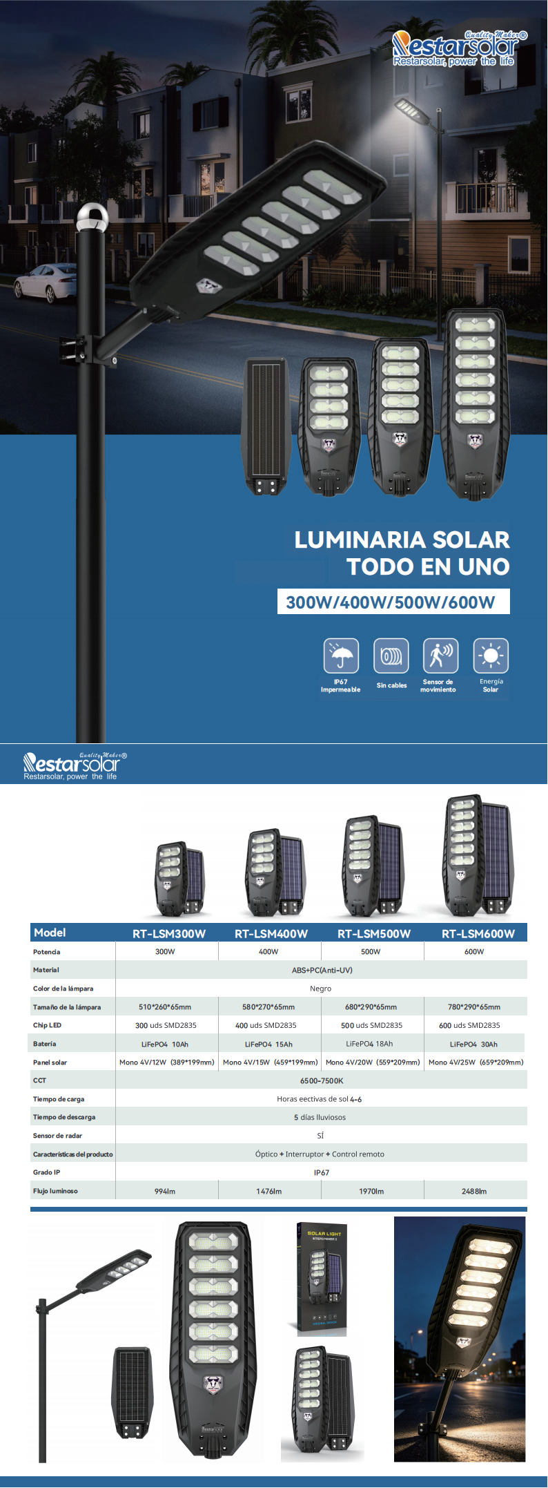 SOLAR STREET LIGHT 300W-600W