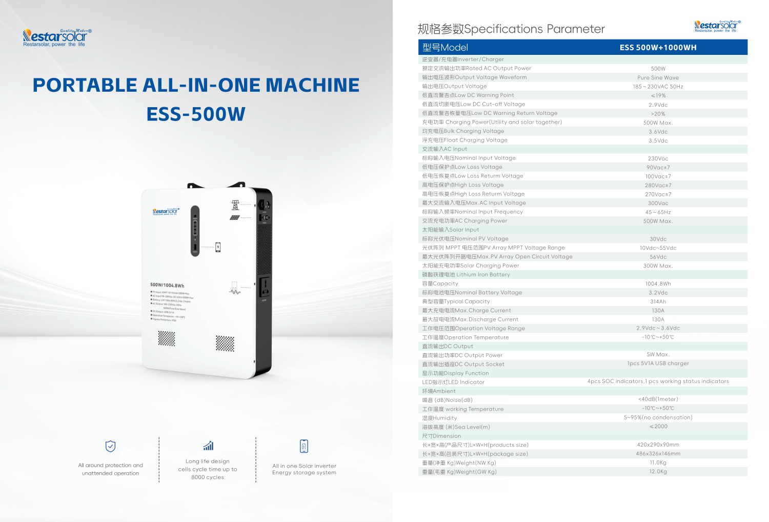 Wall-Mounted All-in-One Energy Storage System